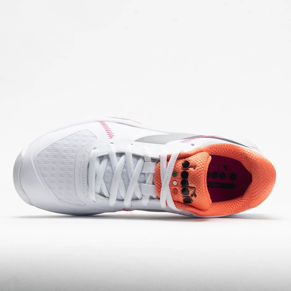 Diadora Trofeo AG Pickleball Women's White/Black/Vermillion Orange 5 Diadora Trofeo AG Pickleball Women's White/Black/Vermillion Orange - Image 3