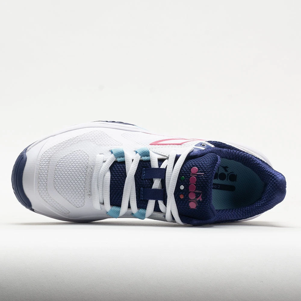 Diadora Trofeo 2 AG Pickleball Women's White/Blueprint/Pink Yarrow 5 Diadora Trofeo 2 AG Pickleball Women's White/Blueprint/Pink Yarrow - Image 3